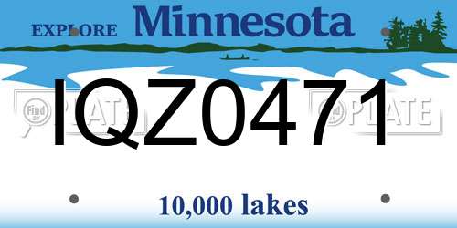 IQZ0471 Minnesota License Plate