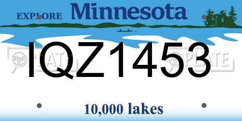 IQZ1453 Minnesota License Plate