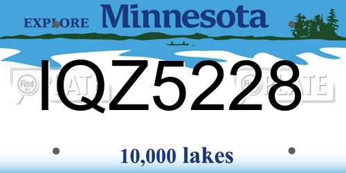 IQZ5228 Minnesota License Plate