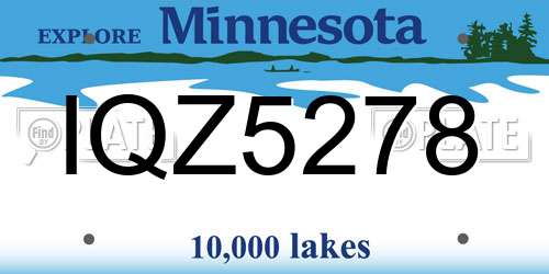 IQZ5278 Minnesota License Plate