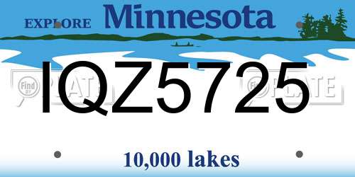 IQZ5725 Minnesota License Plate
