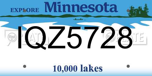 IQZ5728 Minnesota License Plate