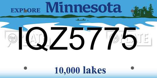 IQZ5775 Minnesota License Plate