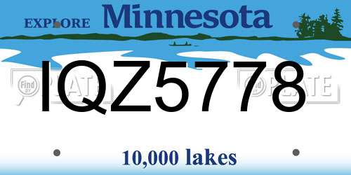 IQZ5778 Minnesota License Plate