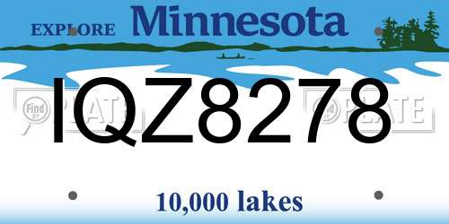 IQZ8278 Minnesota License Plate