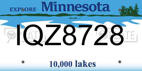 IQZ8728 Minnesota License Plate