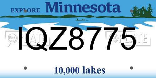 IQZ8775 Minnesota License Plate
