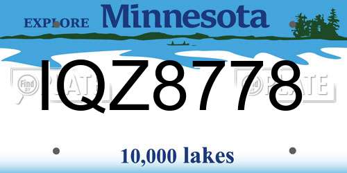 IQZ8778 Minnesota License Plate