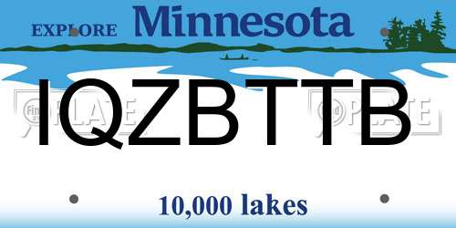 IQZBTTB Minnesota License Plate
