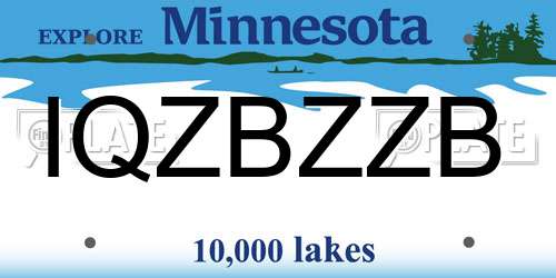 IQZBZZB Minnesota License Plate