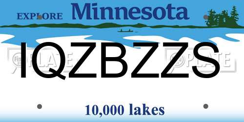IQZBZZS Minnesota License Plate