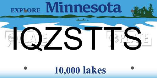 IQZSTTS Minnesota License Plate