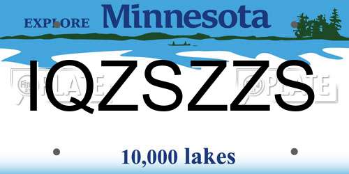 IQZSZZS Minnesota License Plate