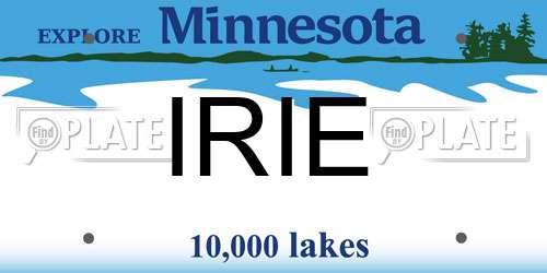 IRIE Minnesota License Plate