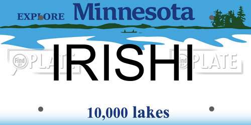 IRISHI Minnesota License Plate