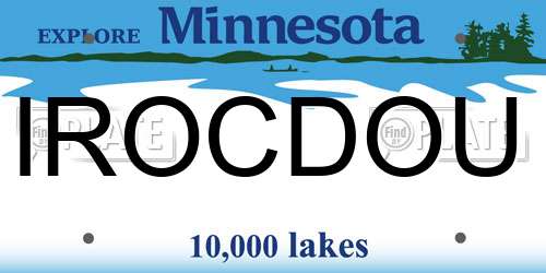 IROCDOU Minnesota License Plate