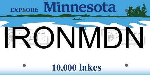 IRONMDN Minnesota License Plate