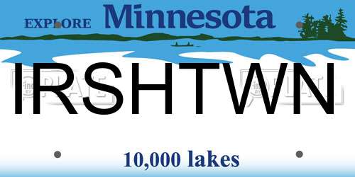 IRSHTWN Minnesota License Plate