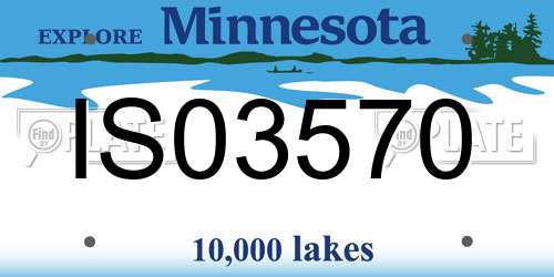 IS03570 Minnesota License Plate