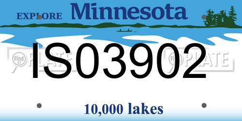 IS03902 Minnesota License Plate