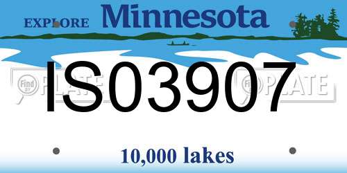 IS03907 Minnesota License Plate