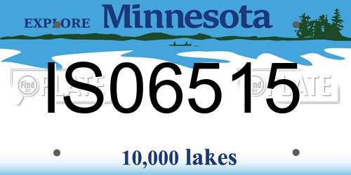IS06515 Minnesota License Plate