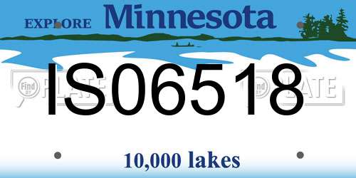 IS06518 Minnesota License Plate