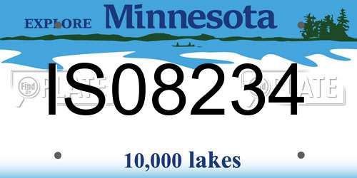 IS08234 Minnesota License Plate