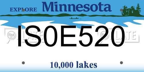 IS0E520 Minnesota License Plate
