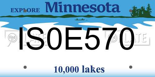 IS0E570 Minnesota License Plate