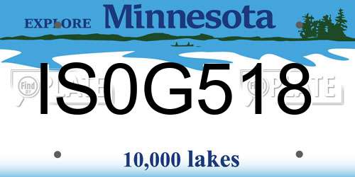 IS0G518 Minnesota License Plate