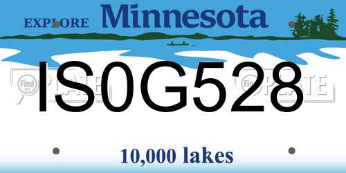 IS0G528 Minnesota License Plate