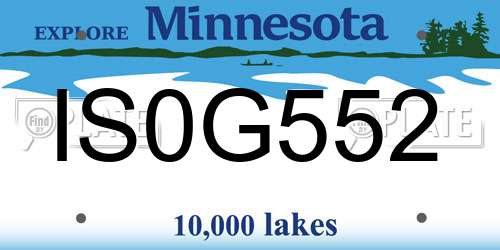 IS0G552 Minnesota License Plate