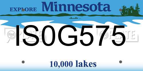 IS0G575 Minnesota License Plate