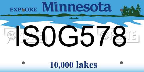 IS0G578 Minnesota License Plate