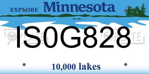 IS0G828 Minnesota License Plate
