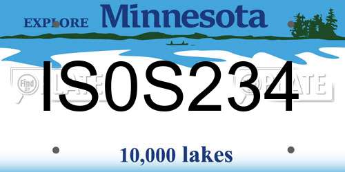IS0S234 Minnesota License Plate