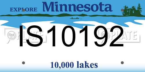 IS10192 Minnesota License Plate