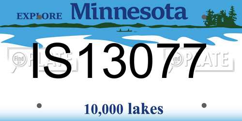 IS13077 Minnesota License Plate