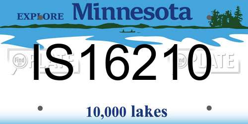 IS16210 Minnesota License Plate