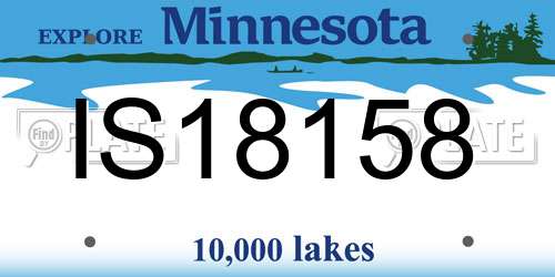 IS18158 Minnesota License Plate