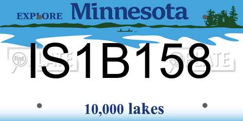 IS1B158 Minnesota License Plate