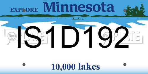 IS1D192 Minnesota License Plate