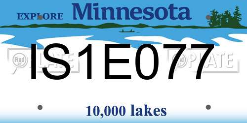 IS1E077 Minnesota License Plate