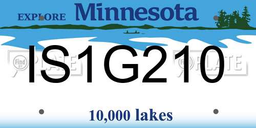 IS1G210 Minnesota License Plate