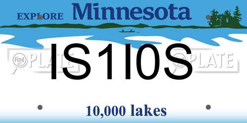 IS1I0S Minnesota License Plate