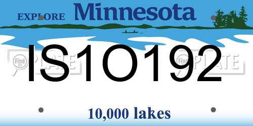 IS1O192 Minnesota License Plate