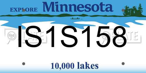 IS1S158 Minnesota License Plate