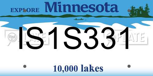 IS1S331 Minnesota License Plate