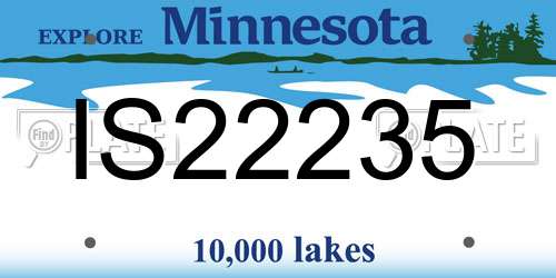 IS22235 Minnesota License Plate